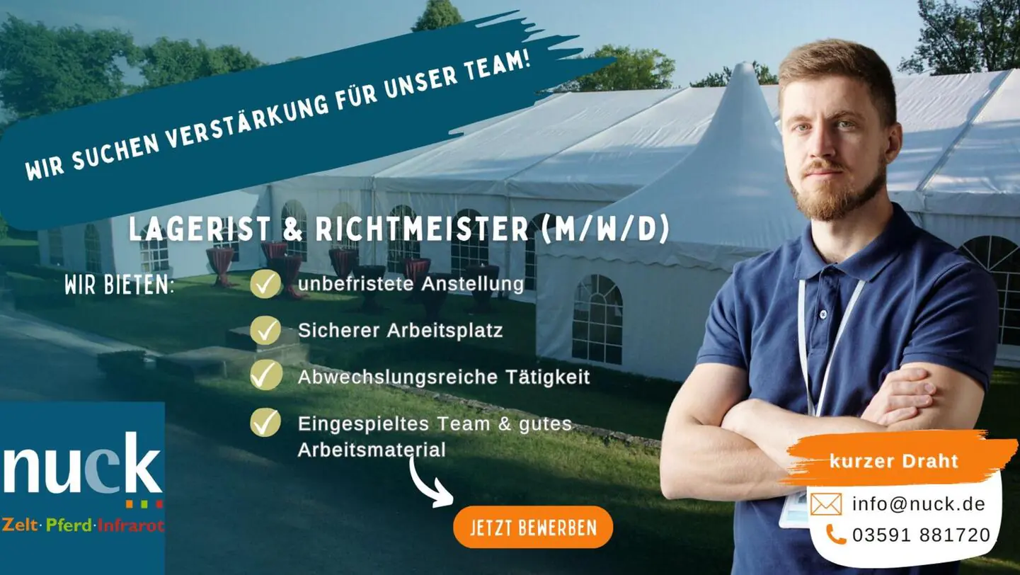 Stellenausschreibung: Lagerist & Richtmeister (m/w/d)